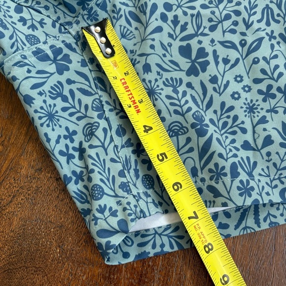 Taylor Stitch Bo Boardie Boardshorts Men 38  Green Sea Floral Print Stretch Zip - Picture 11 of 11